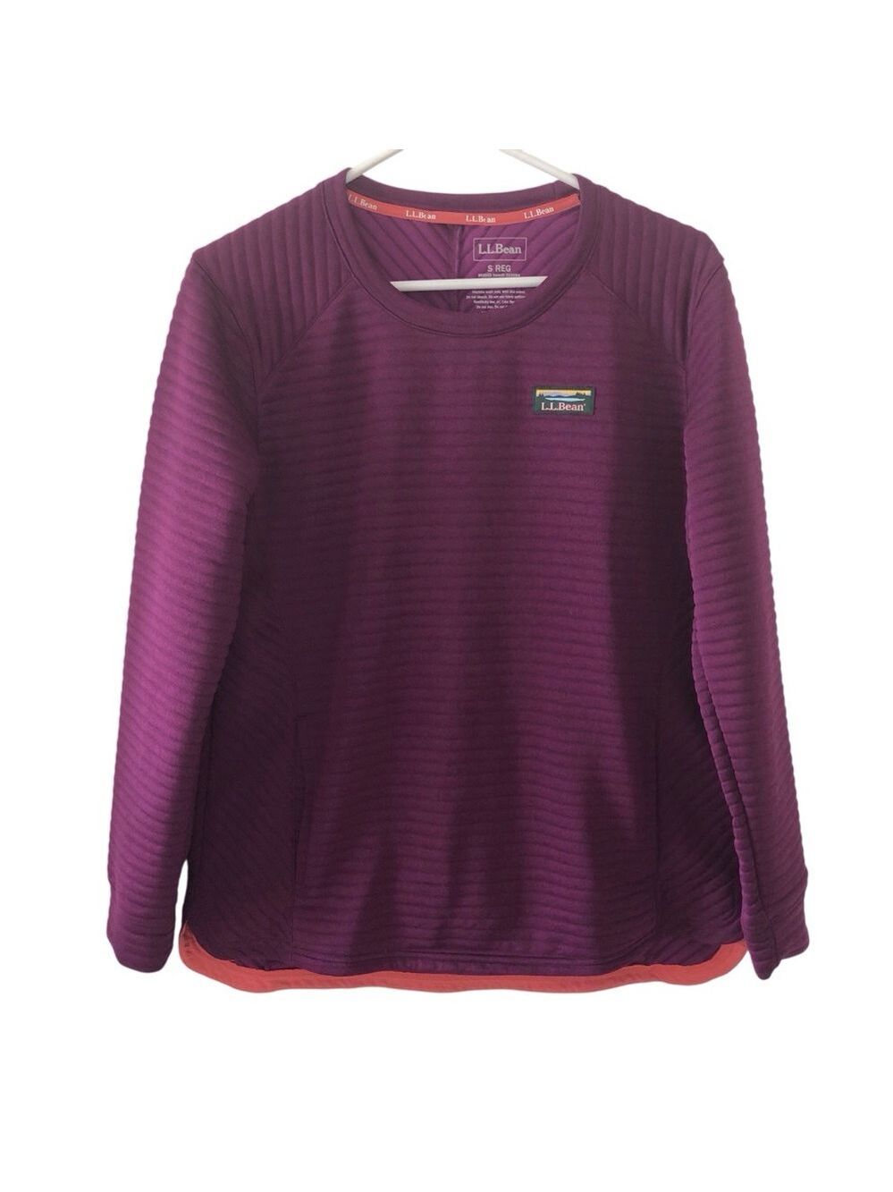 L.L. Bean Plum Ribbed Long Sleeve Shirt Women’s Size Small